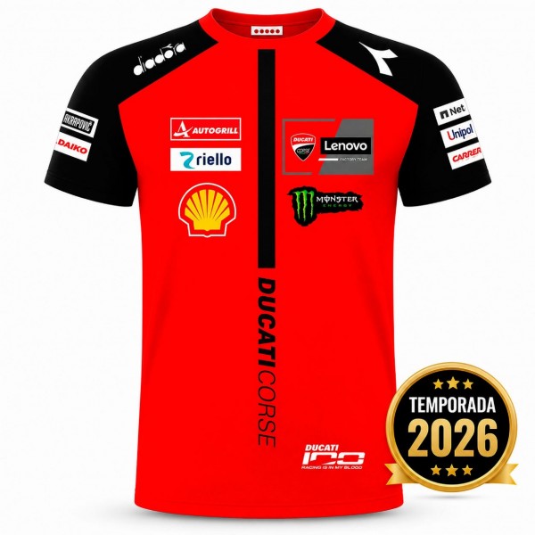 Maglietta ufficiale Marc Márquez Ducati Lenovo MotoGP – 2026 completa